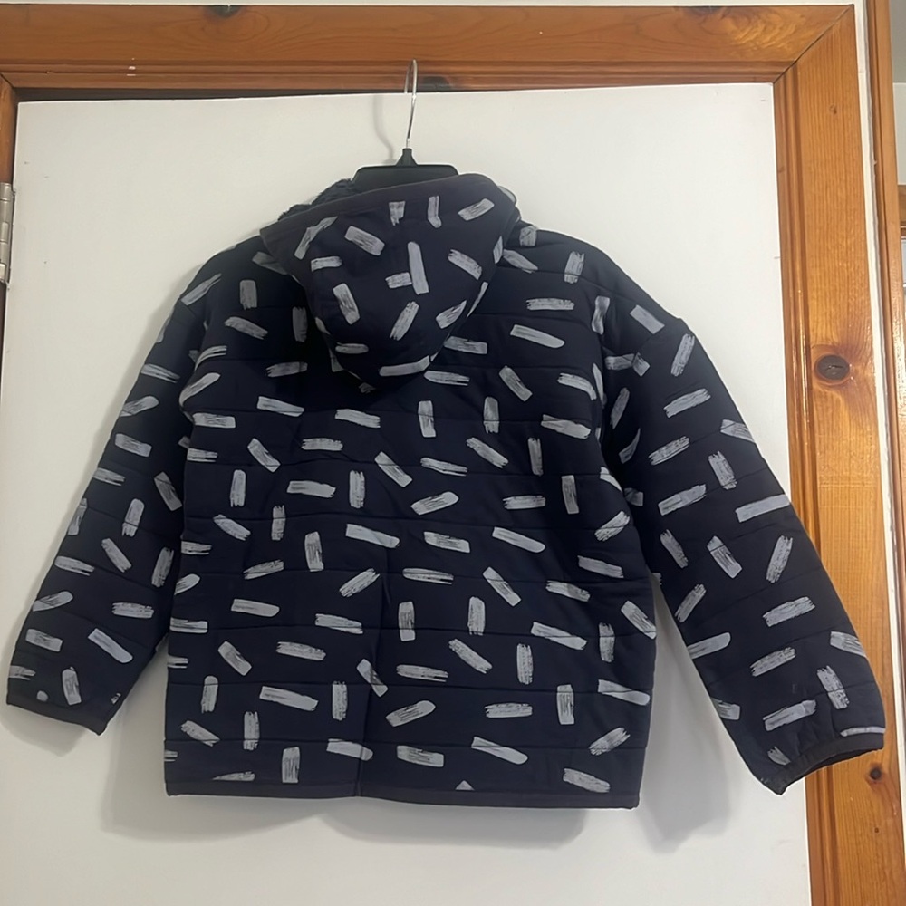 Open Edit Kids Navy Roomy Hooded Organic Cotton Quilted Jacket Size 6; NWOT - Picture 3 of 6